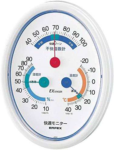 エンペックス気象計 温度湿度計 快適モニター 壁掛け用 日本製