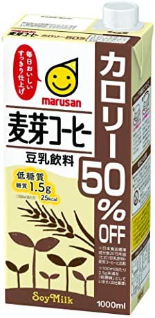 マルサン 豆乳飲料麦芽コーヒー カロリー50%オフ 1L×6本