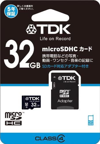 TDK microSDHCカード 32GB Class4 5年保証 SDカードアダプター付 Newニンテンドー3DS動作確認済み T-MCSDHC32GB4