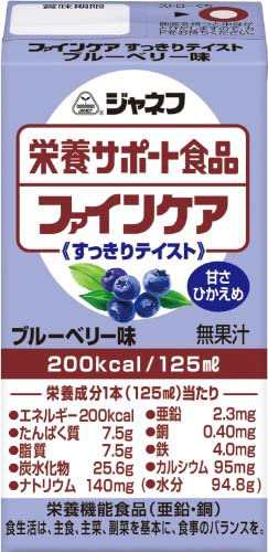 ジャネフ ファインケア すっきりテイスト ブルーベリー 味 125ml 12本 栄養サポート 飲料 栄養補助食品 高カロリー 高齢者