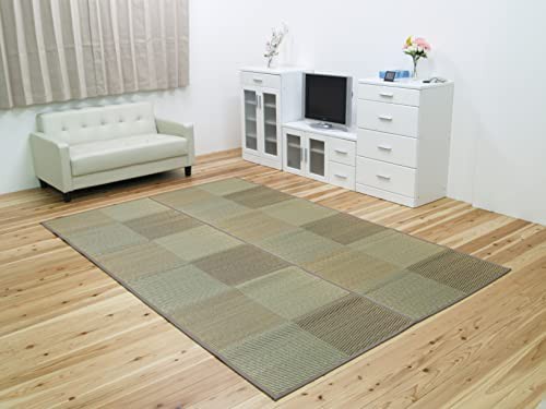 イケヒコ・コーポレーション い草花ござカーペット DXパルコ ブラウン 261×261cm・江戸間4.5畳 4803304の通販は