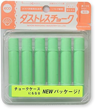 日本理化学 ダストレス蛍光チョーク 緑 6本 DCK-6-G