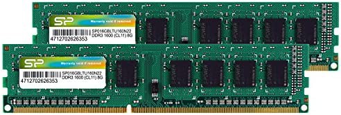 【送料無料】シリコンパワー デスクトップPC用 メモリ DDR3 1600 PC3-12800 8GB x 2枚 (16GB) 240Pin 1.5V CL11 Mac 対応 SP016GBLTU160N
