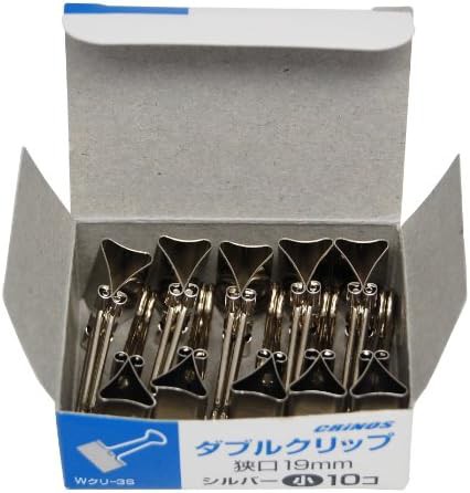 日本クリノス ダブルクリップシルバー 小19mm 10個入×10パック Wクリ-3S-10