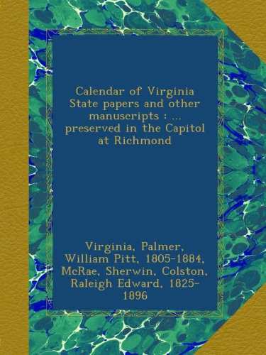 Calendar of Virginia State papers and other manuscripts