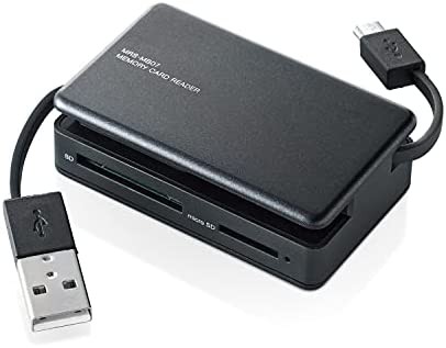 エレコム カードリーダー USB2.0 microUSBコネクタ搭載 パソコン スマホ タブレット対応 ブラック MRS-MB07BK