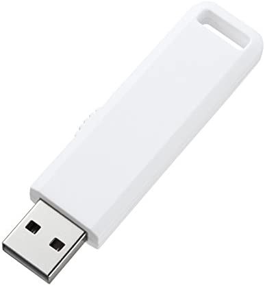 サンワサプライ USB2.0 メモリ 8GB ホワイト UFD-SL8GWN