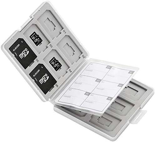 エレコム メモリカードケース SD ケース プラスチック SD12枚 + microSD12枚収納 ホワイト CMC-SDCPP24WH