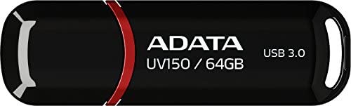 【送料無料】ADATA USBメモリ 64GB USB3.0 キャップ付 ブラック AUV150-64G-RBK