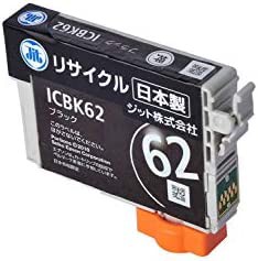 ジット エプソン(Epson) ICBK62 対応 (目印:クリップ) ブラック対応 リサイクルインク 日本製JIT-NE62B