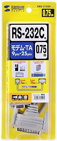 サンワサプライ RS-232Cケーブル 0.75m ライトグレー KRS-3102F-07K2