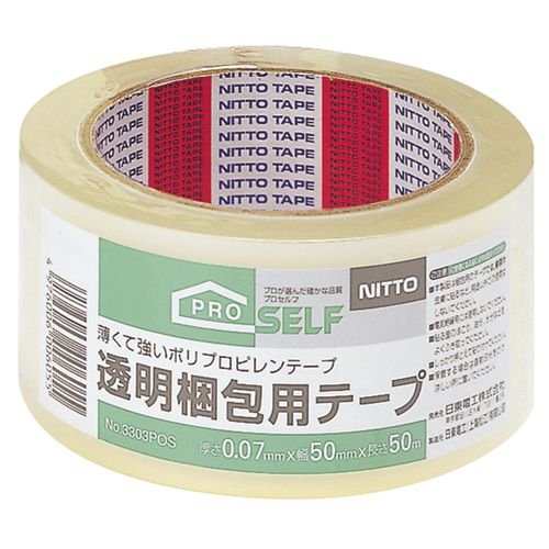 ニトムズ 透明梱包用テープ No.3303 50mm×50m J6030 50巻入り