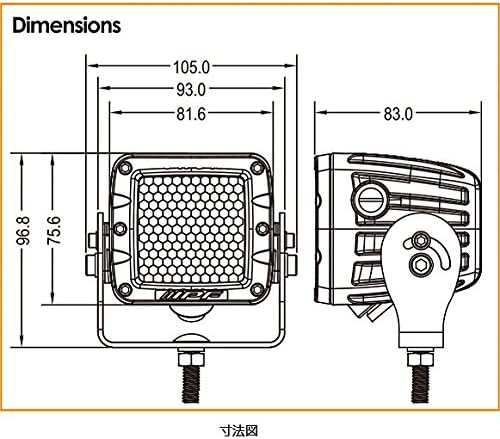 IPF バックランプ 作業灯 LED 2インチ 角 642BL｜au PAY マーケット