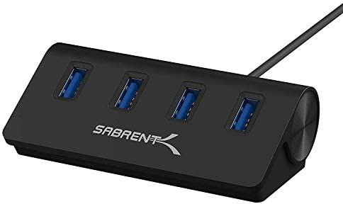 SABRENT usbハブ 3.2 Gen 1、4ポートSuperSpeed 5Gbps PS5/PS4、ノートパソコン、XPS、PC、タブレット、Macbook、chromebook、プリンター