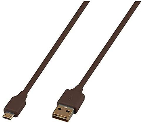 グリーンハウス USB側もMicroUSB側も 両面挿しできる USB2.0 2A高出力 microUSB充電データ転送ケーブル 50cm ブラウン GH-UCSMBW50-BR
