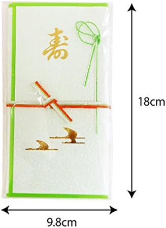 シノコマ 夫婦紙 ミヨ200-3×20P 愛の手結 緑 万型ポチ袋10枚入 20冊パック