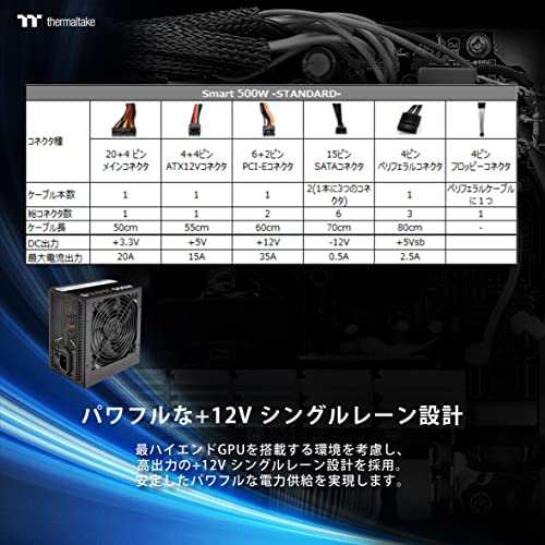 Thermaltake Smart 500W -STANDARD- PC電源ユニット PS624 PS-SPD