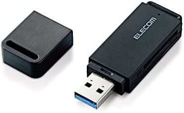 【送料無料】エレコム カードリーダー USB3.0 9倍速転送 スティックタイプ ストラップホール付 ブラック MR3-D011BK