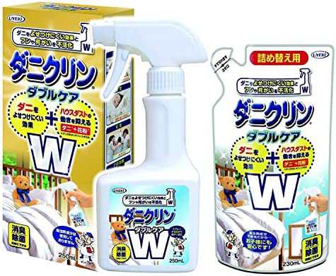 【まとめ買い】ダニクリン Wケア 本体 250mL+詰替 230mL [防ダニ効果 約1ヶ月+ハウスダスト抑制+消臭除菌]