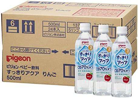 ピジョン ベビー飲料 すっきりアクア りんご味 (ペットボトル) 【子ども ジュース(飲みやすい 甘さ控えめ)】 500ml×24本