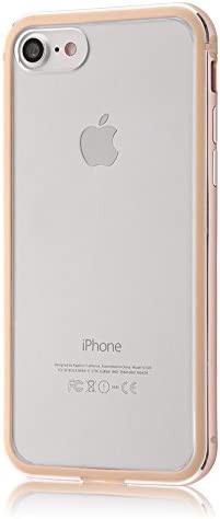 【送料無料】レイ・アウト iPhone7 ケース アルミバンパー+背面パネル(クリア)/ゴールド RT-P12AB/CG