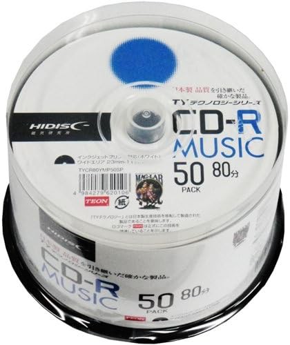 HI-DISC CD-R 音楽用 32倍速 80分 50枚 【TYテクノロジー】 TYCR80YMP50SP