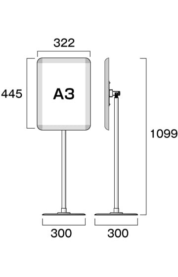 TOKISEI(トキセイ) フリーアングルパネルスタンド90 ポール A3 297×420
