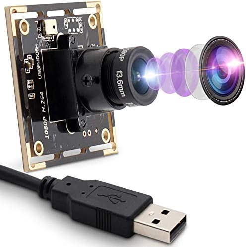 ELP 200万画素 Webカメラ マイク内蔵 低照度ウェブカメラUSB H.264 SONY IMX323 1080P USBカメラモジュール UVC OTG ウェブカメラ 会議用