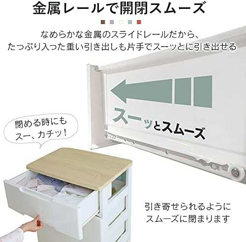 アイリスオーヤマ チェスト ラクラク引出し 木天板 5段 日本製 幅56 ...