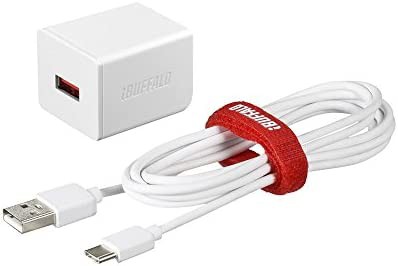 【送料無料】BUFFALO AC-USB 2.4A 1ポートTypeCケーブル1.5m ホワイト BMP12WP1CWH