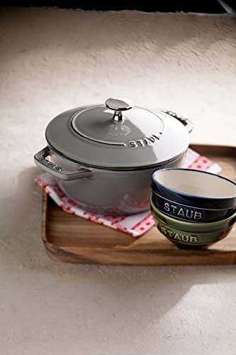 staub ストウブ 「 ワナベ グレー M 18cm 」 両手 鋳物 ホーロー 鍋 