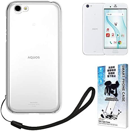 シズカウィル(shizukawill) AQUOS R SH-03J SHV39 604SH 専用 ロボクル対応 耐衝撃 衝撃吸収 ストラップ付 TPU ソフト クリア ケース カ