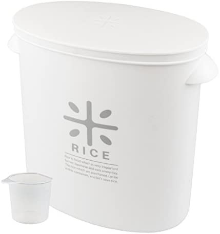 パール金属 日本製 米びつ 5kg ホワイト 計量カップ付 お米 袋のまま ストック RICE HB-3433