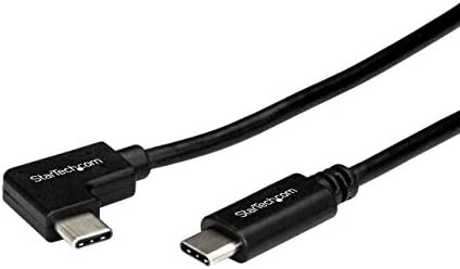 StarTech.com L型USB-Cケーブル 1m USB Type-C(オス/ストレート) - USB Type-C(オス/L型) 逆差し可能 USB 2.0準拠 USB2CC1MR