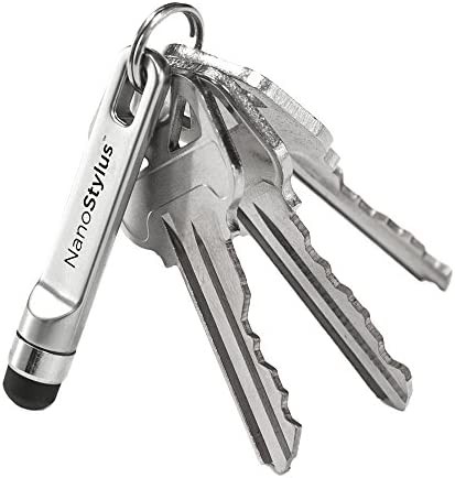 KeySmart NanoStylus - コンパクトなスマホ用タッチペン、エルゴノミックでポータブル（シルバー)