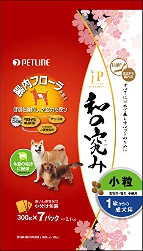 ジェーピースタイル ドッグフード 和の究み 小粒 国産 1歳以上 成犬用 300グラム (x 7)