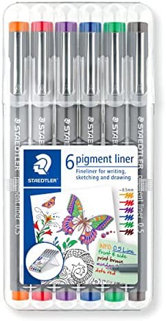 ステッドラー 水性ペン ピグメントライナー 線書ペン 0.5mm 6色 30805-SSB6