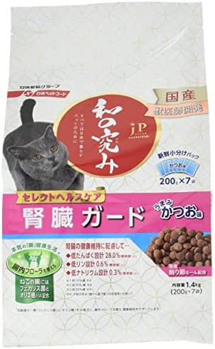 【送料無料】ジェーピースタイル キャットフード 和の究み 腎臓ガード 国産 健康維持 フィッシュ 1.4kg (200g ×7袋)