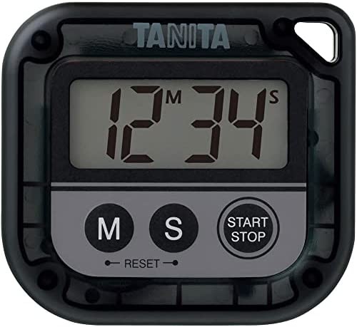 タニタ キッチン タイマー 防水 マグネット付き 100分計 丸洗いタイマー ブラック TD-376N BK