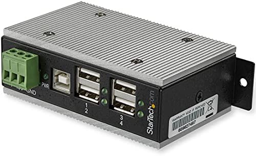 StarTech.com 4ポート産業用USB 2.0ハブ ESD保護/350Wサージ保護 ウォールマウント対応 HB20A4AME