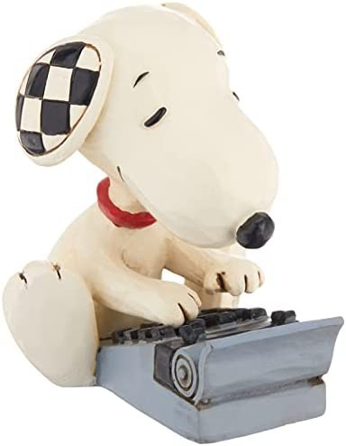 Enesco Peanuts by Jim Shore Snoopy Typing Miniature Figurine, 3 Inch, Multicolor