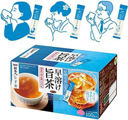 AGF 新茶人 早溶け旨茶 むぎ茶 スティック 100本 【 お茶 スティック 】【 麦茶 粉末 】【 ティーバッグ不要 】