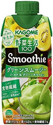 カゴメ 野菜生活100 Smoothie グリーンスムージー ゴールド & グリーンキウイMix 330ml×12本