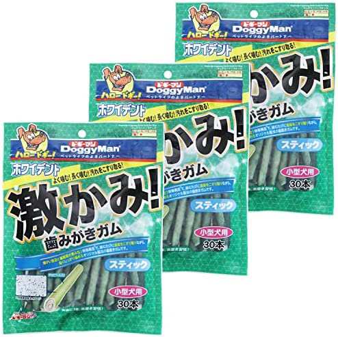 ドギーマン 犬用おやつ 激かみ! 歯みがきガム スティック ビーフ 小型犬 1袋30本×3袋 (まとめ買い)