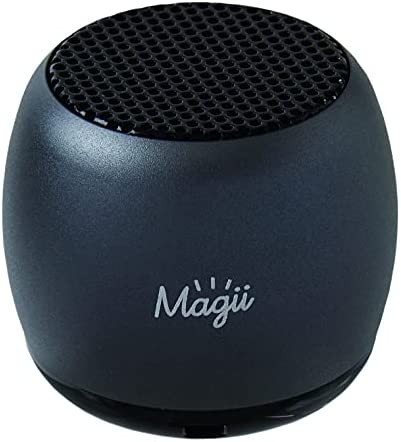 Magii マギー プロジェクト琉球 ミニスピーカー mini speaker ダークグレー セルフィー機能 ハンズフリー 35.6mm×30.5mm ミニポーチ付き