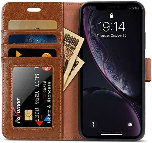 Labato iphone XR ケース 手帳型 アイフォンxr ケース 手帳型 本革 スタンド カード収納 財布型 手作り ハンドメイド 耐衝撃 - 人気 スマ