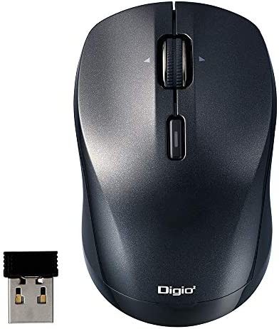 Digio2 神速 マウス 高速スクロール 無線 小型 静音 Blue LED ブラック