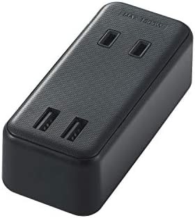 エレコム 電源タップ USB コンセント 直挿し USB×2個 AC差し込み口×2個 2.4A ブラック MOT-U07-22BK