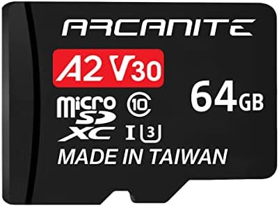 【送料無料】【】アルカナイト(ARCANITE) 64GB microSDXCカード 【A2】、UHS-I U3、V30、4K、C10、SDアダプター付き - AKV30A264