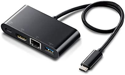 エレコム Type-C ドッキングステーション Cハブ PD対応 ［充電用Type-C×1/USB（3.0）×1/HDMI×1/LANポート］ 30cmケーブル ブラック DS